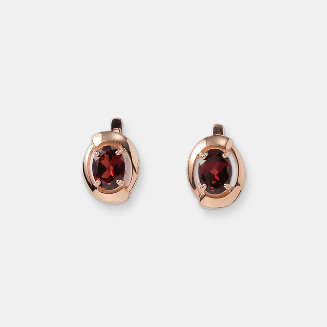 Серебряные серьги с гранатами
